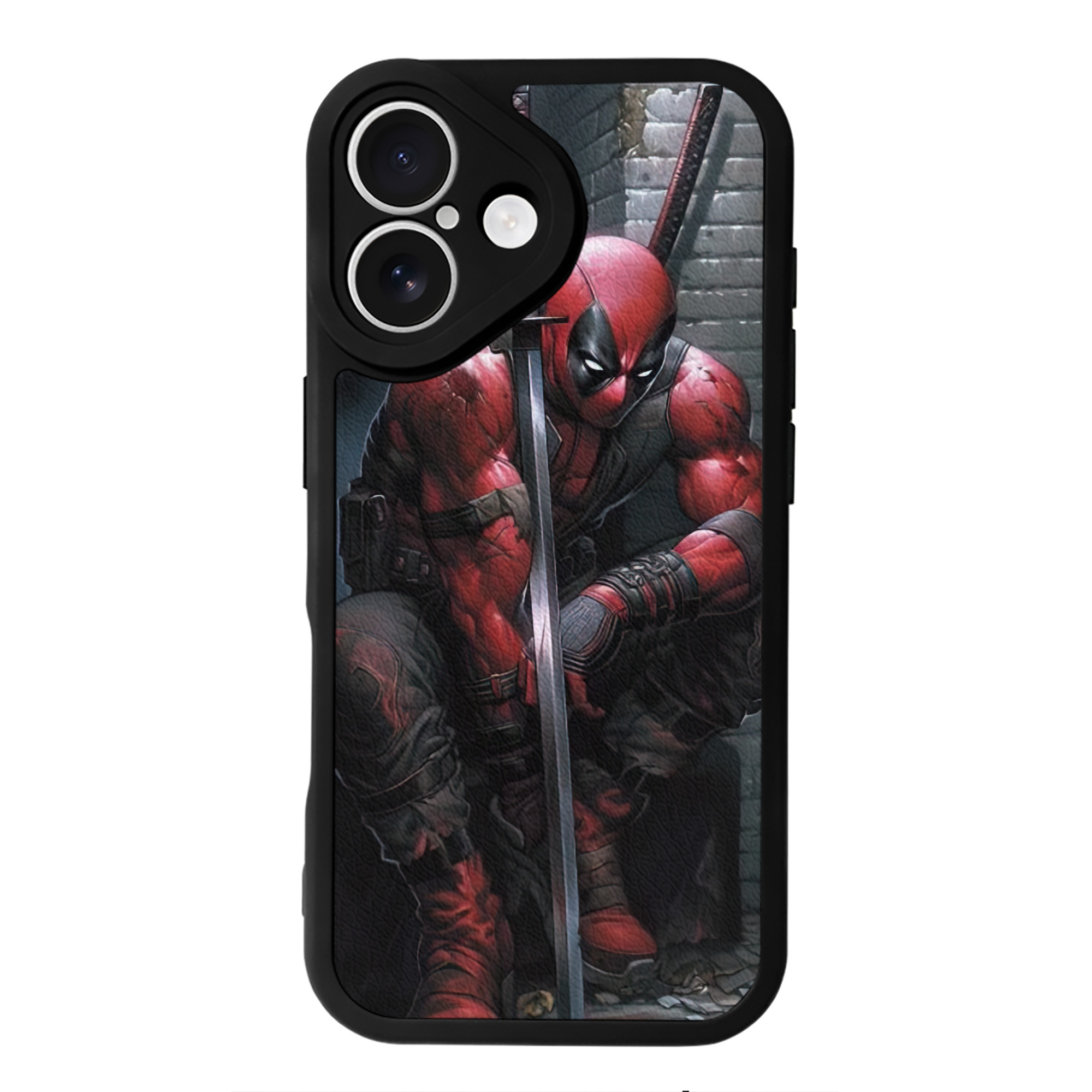 （画像用） Deadpool デッドプール 【iPhone 16シリーズ対応】シリコンスマホケース（レザー調） 材質：シリコン